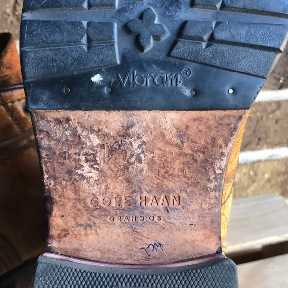 COLE HAAN Brown Genuine Learner Combat Boots with leather laces