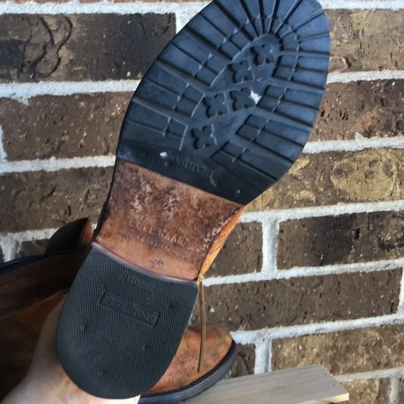 COLE HAAN Brown Genuine Learner Combat Boots with leather laces