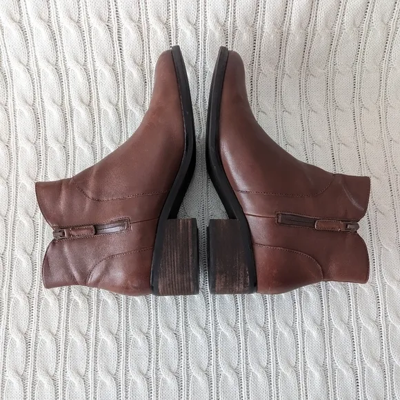Cole Haan Lyla Leather Ankle Boots 8.5 Brown Waterproof