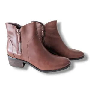 Cole Haan Lyla Leather Ankle Boots 8.5 Brown Waterproof