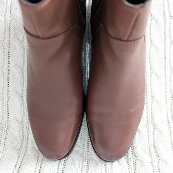 Cole Haan Lyla Leather Ankle Boots 8.5 Brown Waterproof