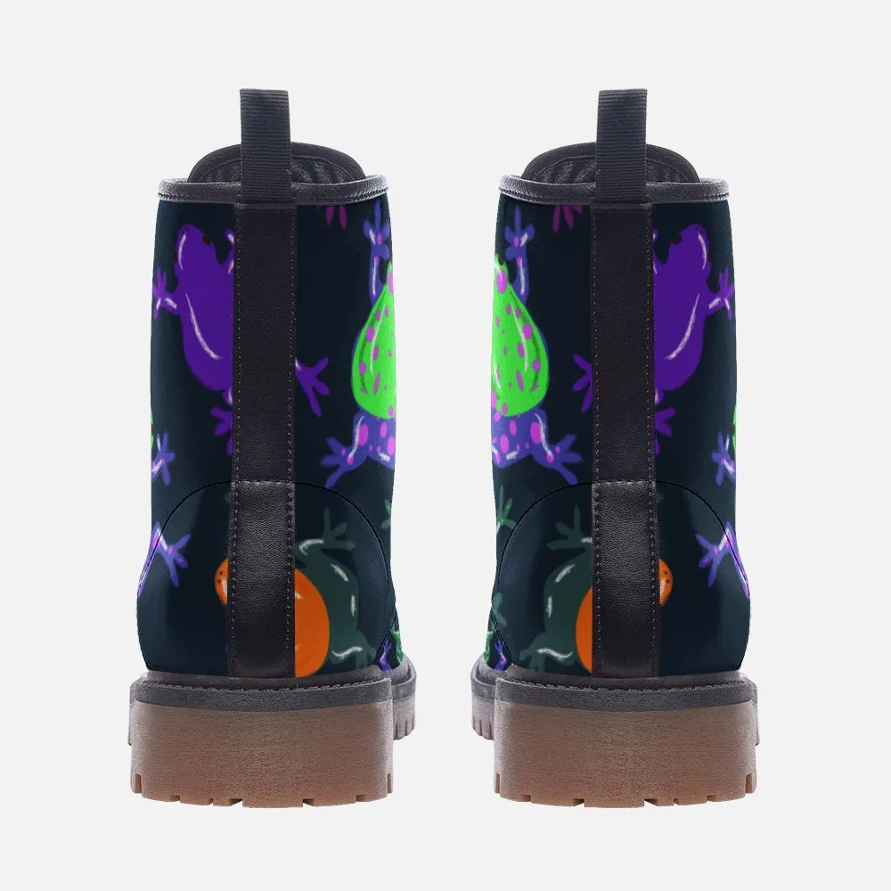 Colourful Frogs Vegan Leather Unisex Boots