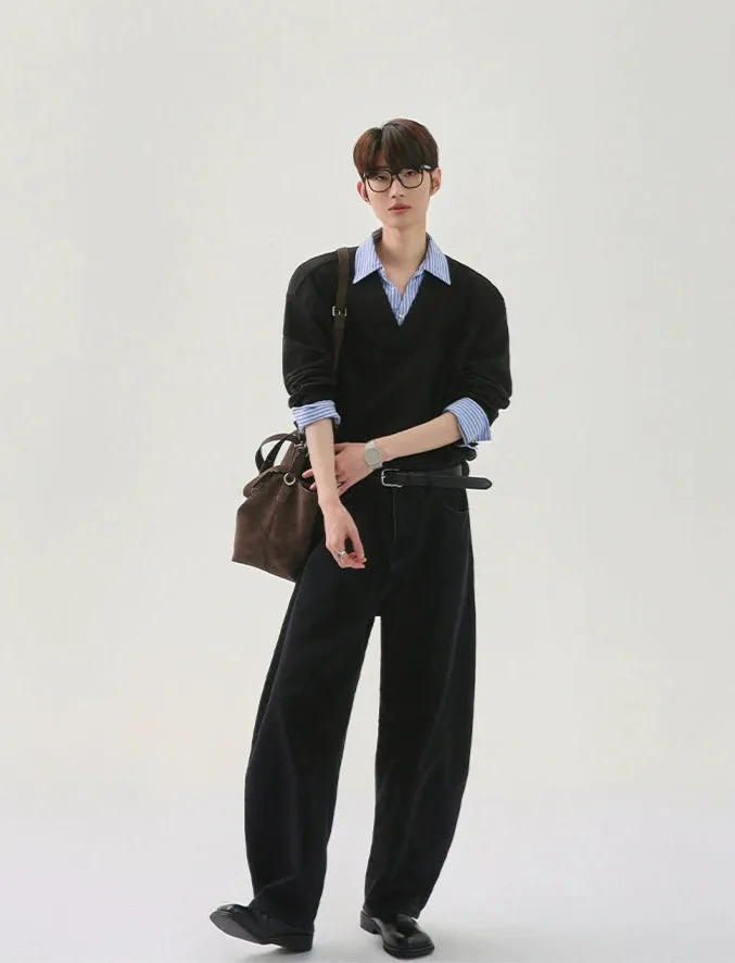 Contrast Color Lapel Polo Shirt