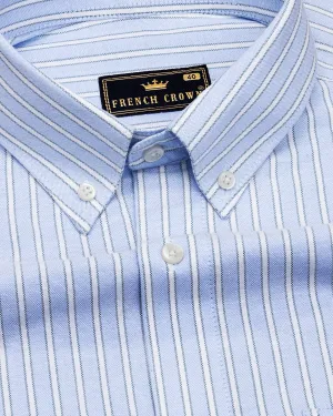 Coral Blue Striped Royal Oxford Shirt