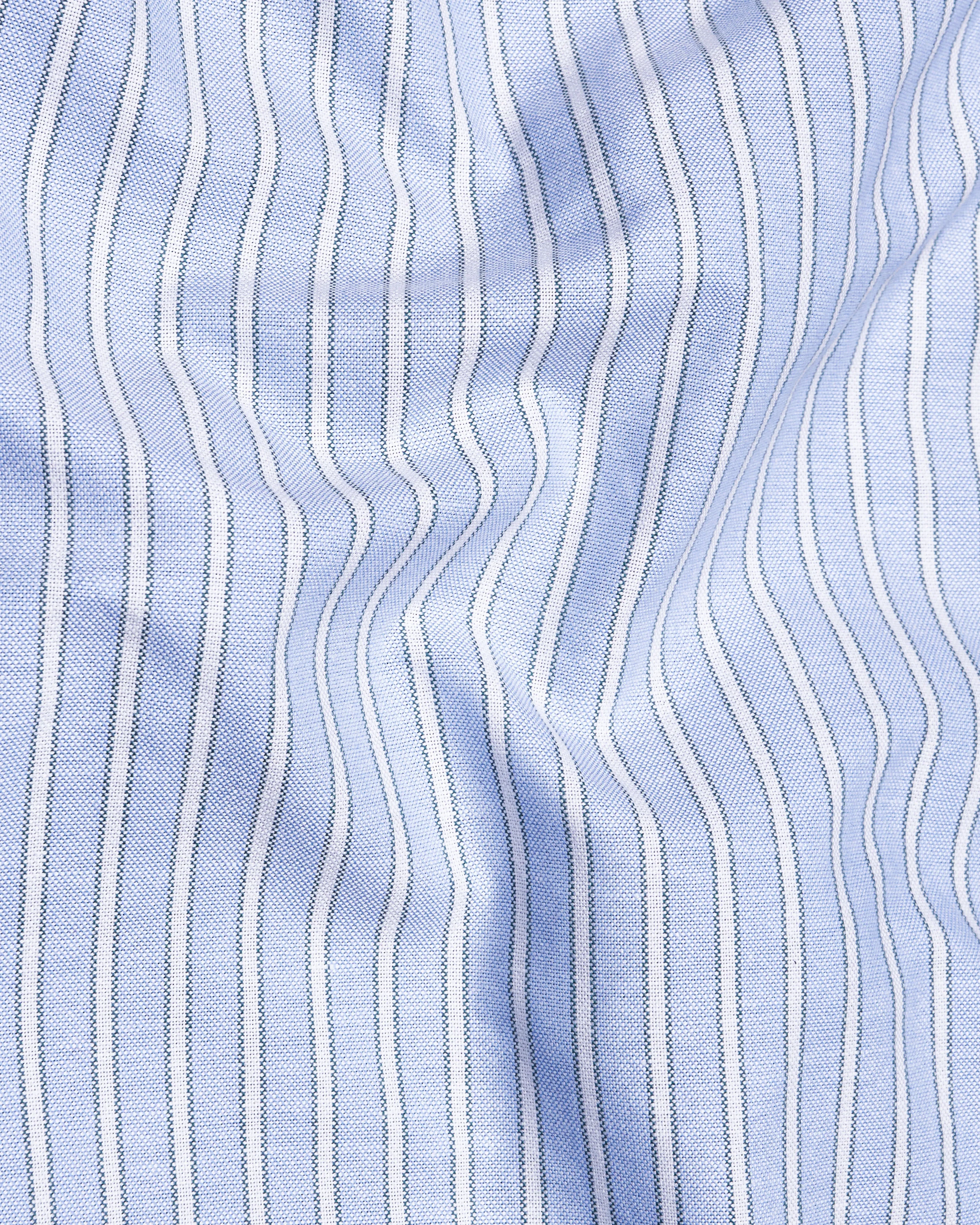 Coral Blue Striped Royal Oxford Shirt