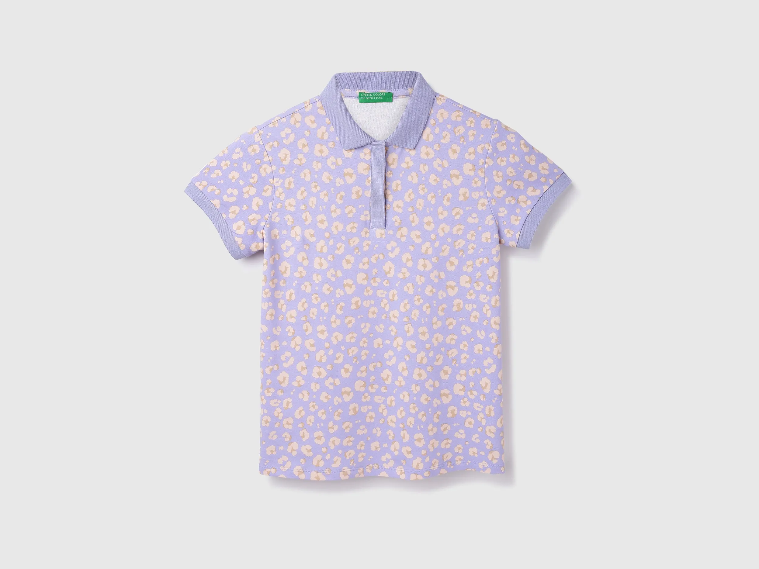 Cotton Blend Printed Polo Neck Women T-shirts