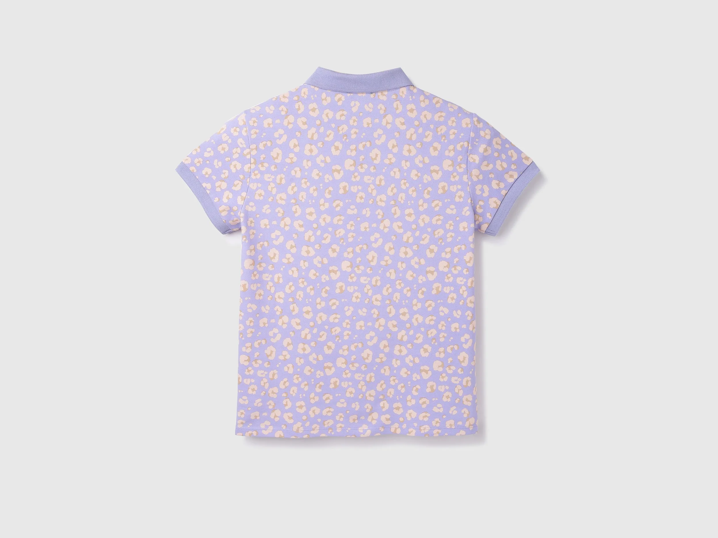 Cotton Blend Printed Polo Neck Women T-shirts