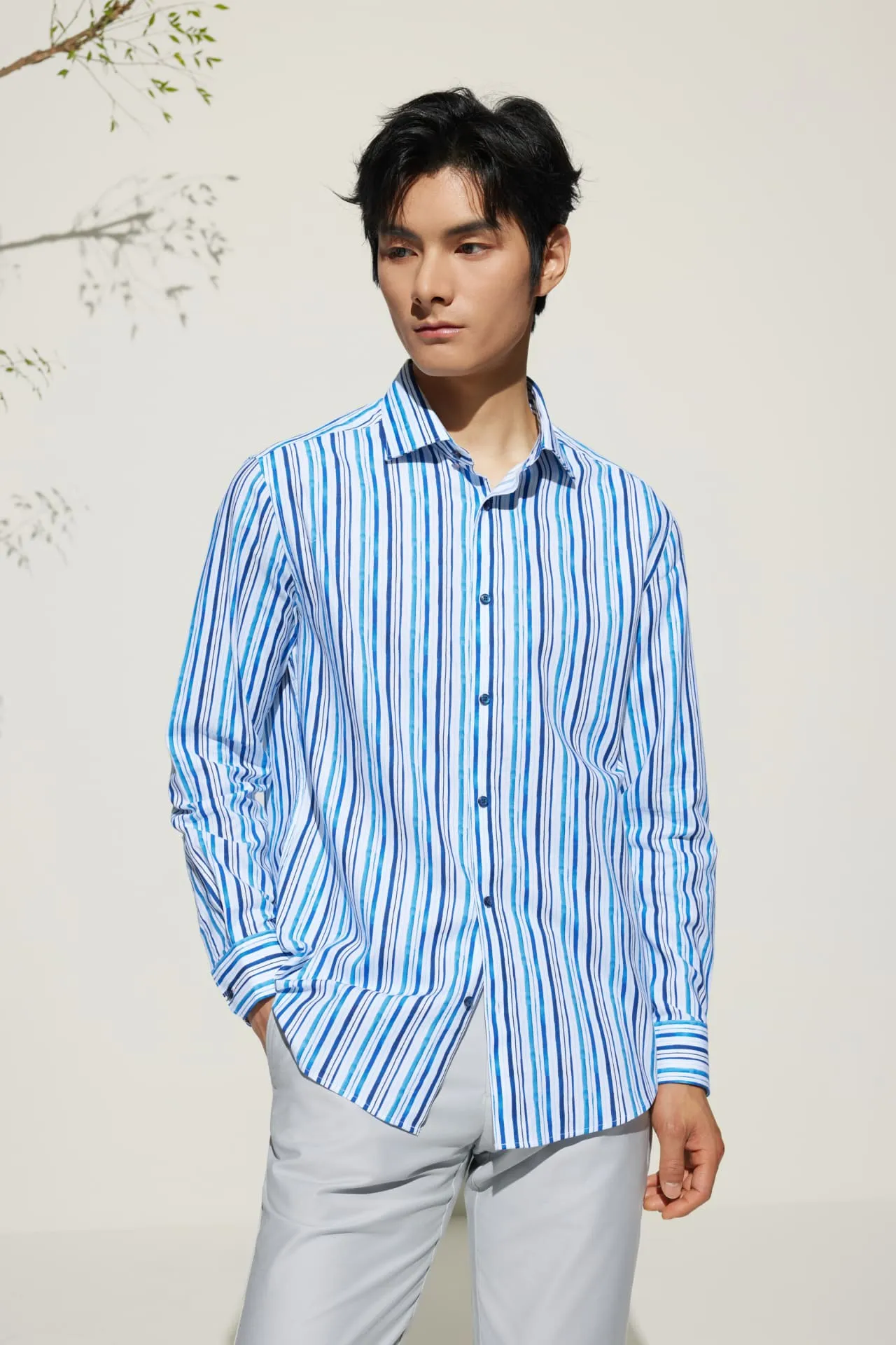 Cotton Digital Print Smart Fit Oxford Casual Shirt