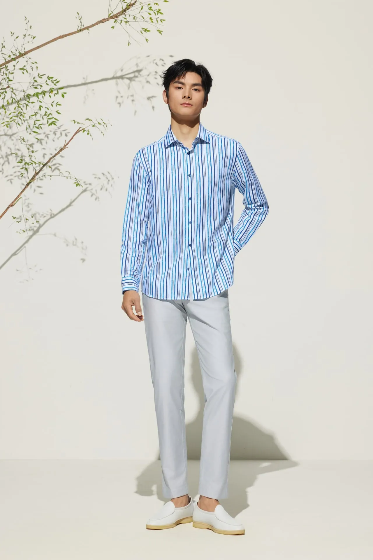 Cotton Digital Print Smart Fit Oxford Casual Shirt