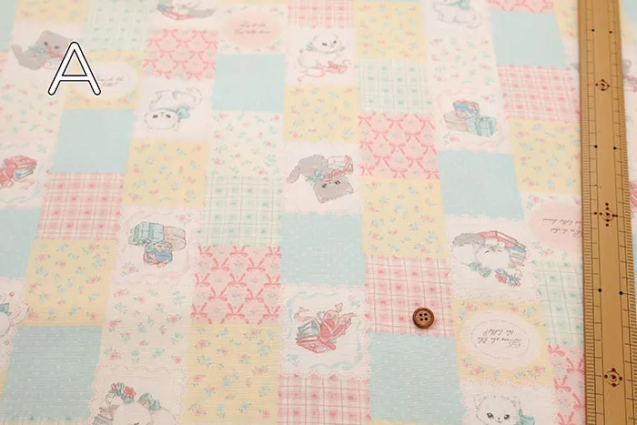 Cotton Oxford Fabric Patchwork - Cat