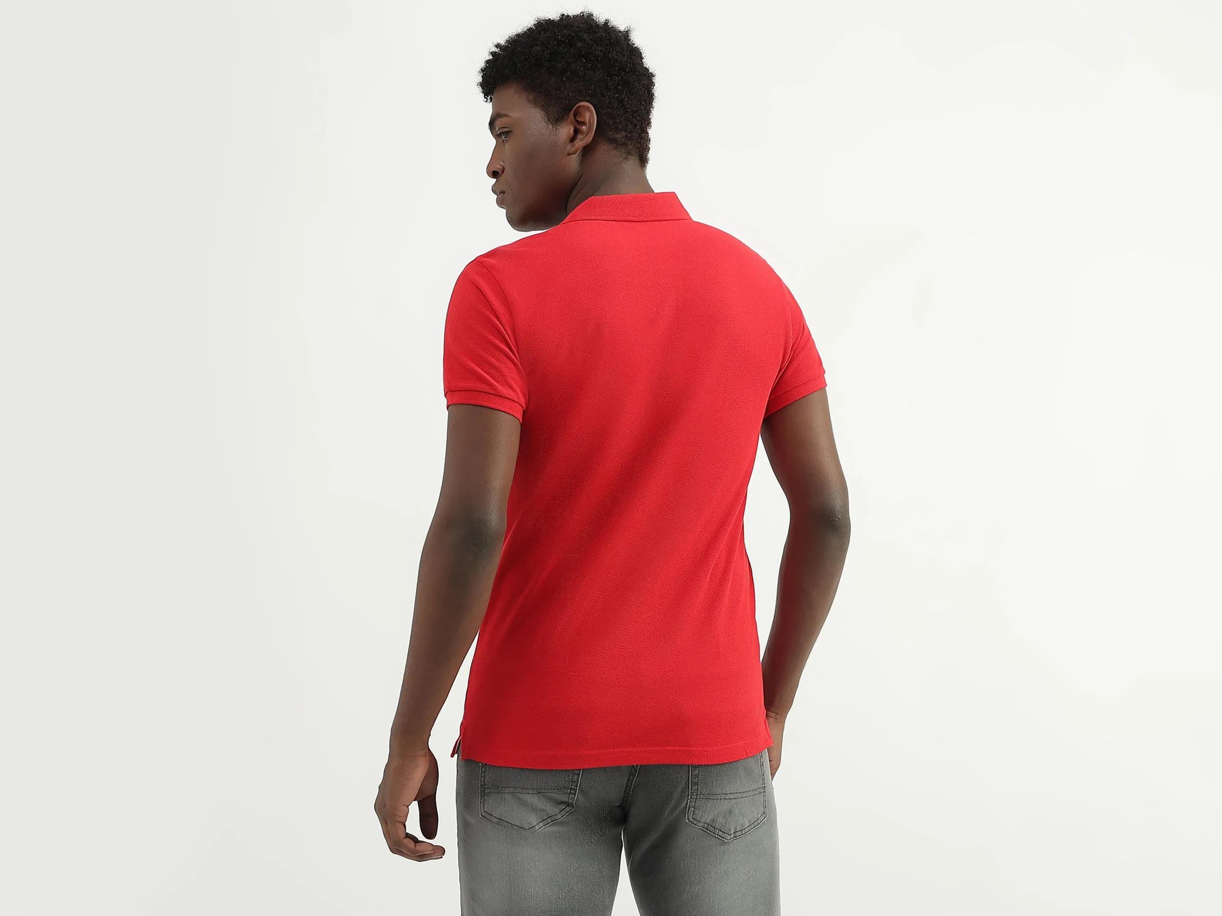 Cotton Solid Polo Collar Mens T-shirts