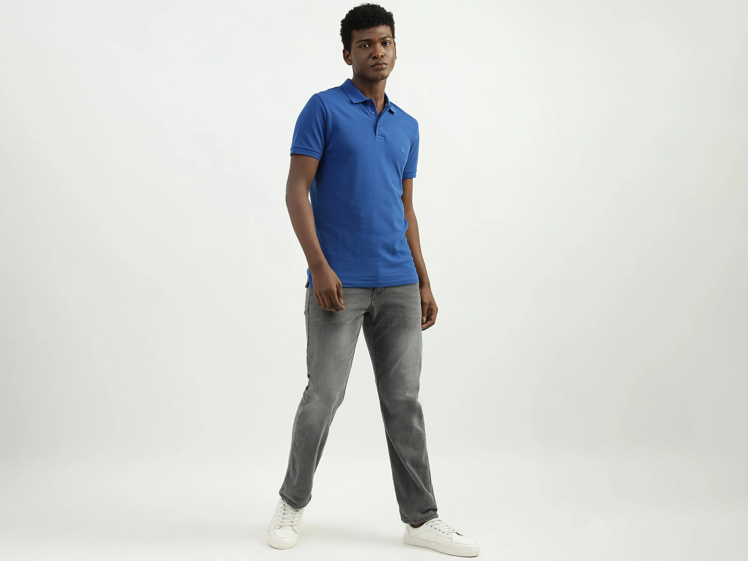 Cotton Solid Polo Collar Mens T-shirts
