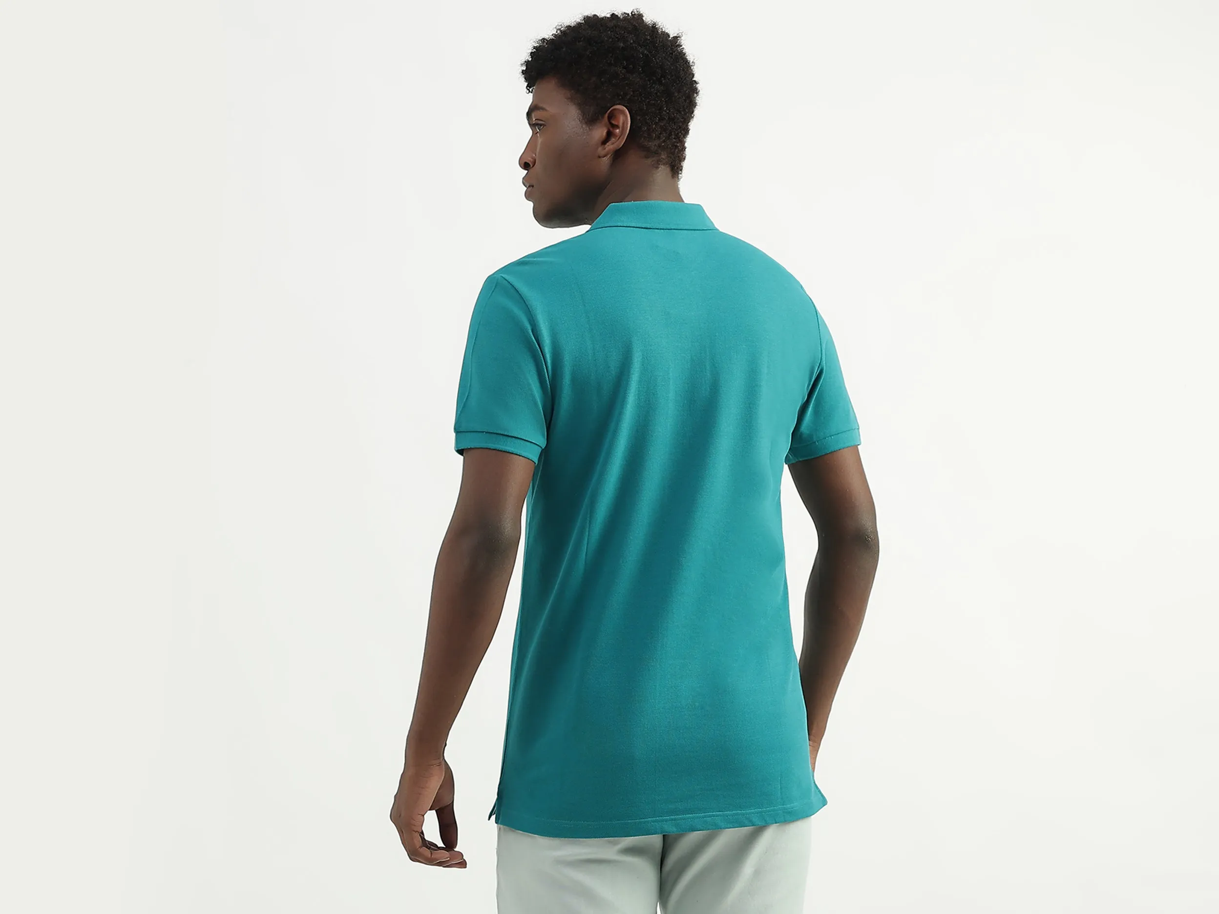 Cotton Solid Polo Collar Mens T-shirts