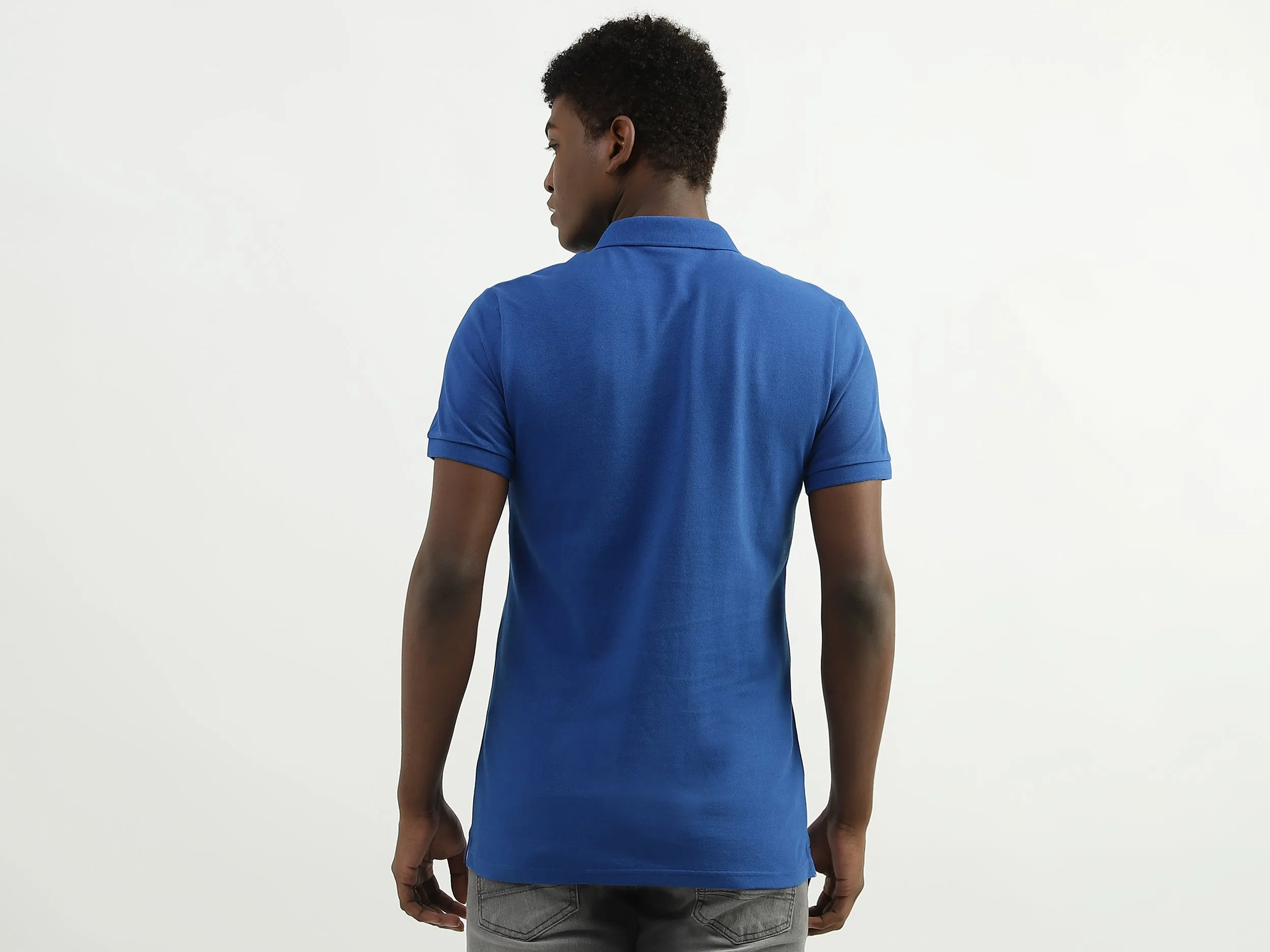 Cotton Solid Polo Collar Mens T-shirts