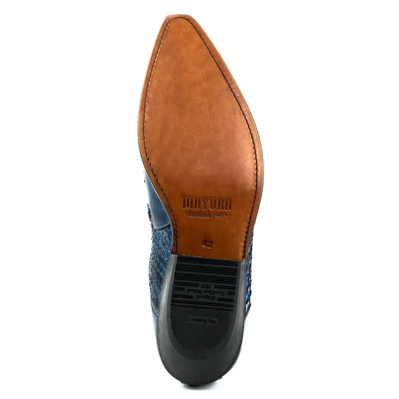 Cowboy Boots or Ankle Boots for Women and Men, Handcrafted, Blue, Urban and Exotic 2500