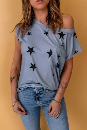 Crew Neck Camo Print T-shirt with Pocket