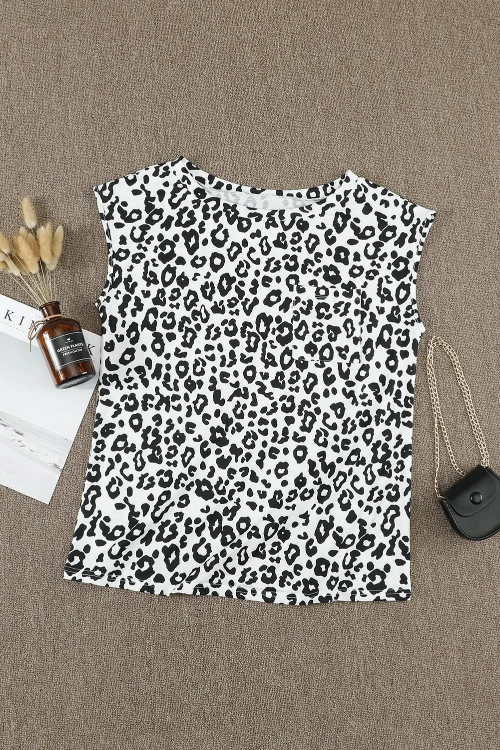 Crew Neck Camo Print T-shirt with Pocket