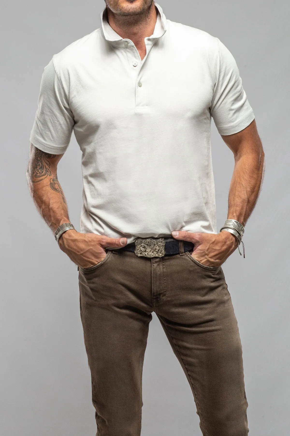 Cruz Cotton Polo in Cement
