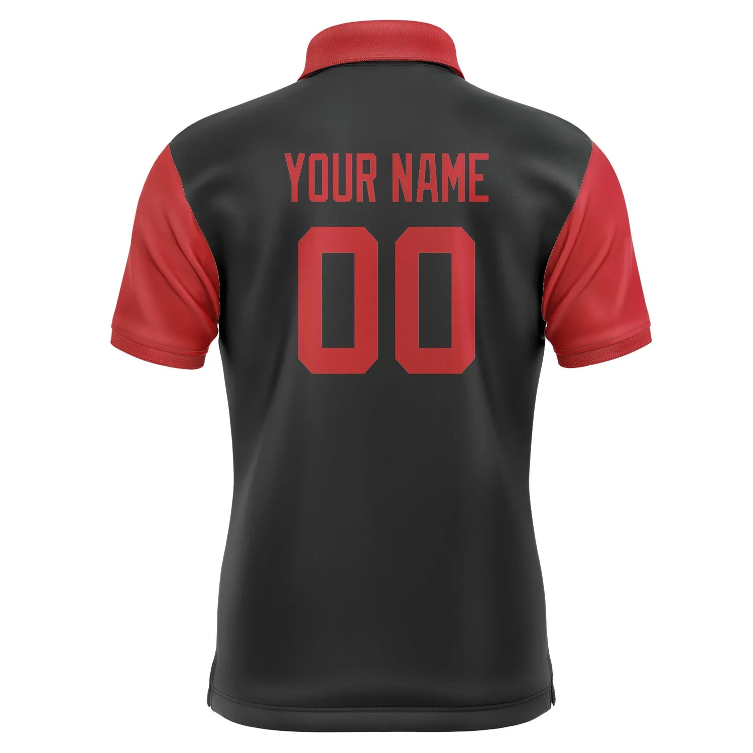 Custom Black Red Short-Sleeve Polo Shirt