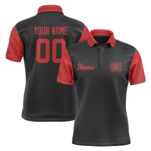 Custom Black Red Short-Sleeve Polo Shirt