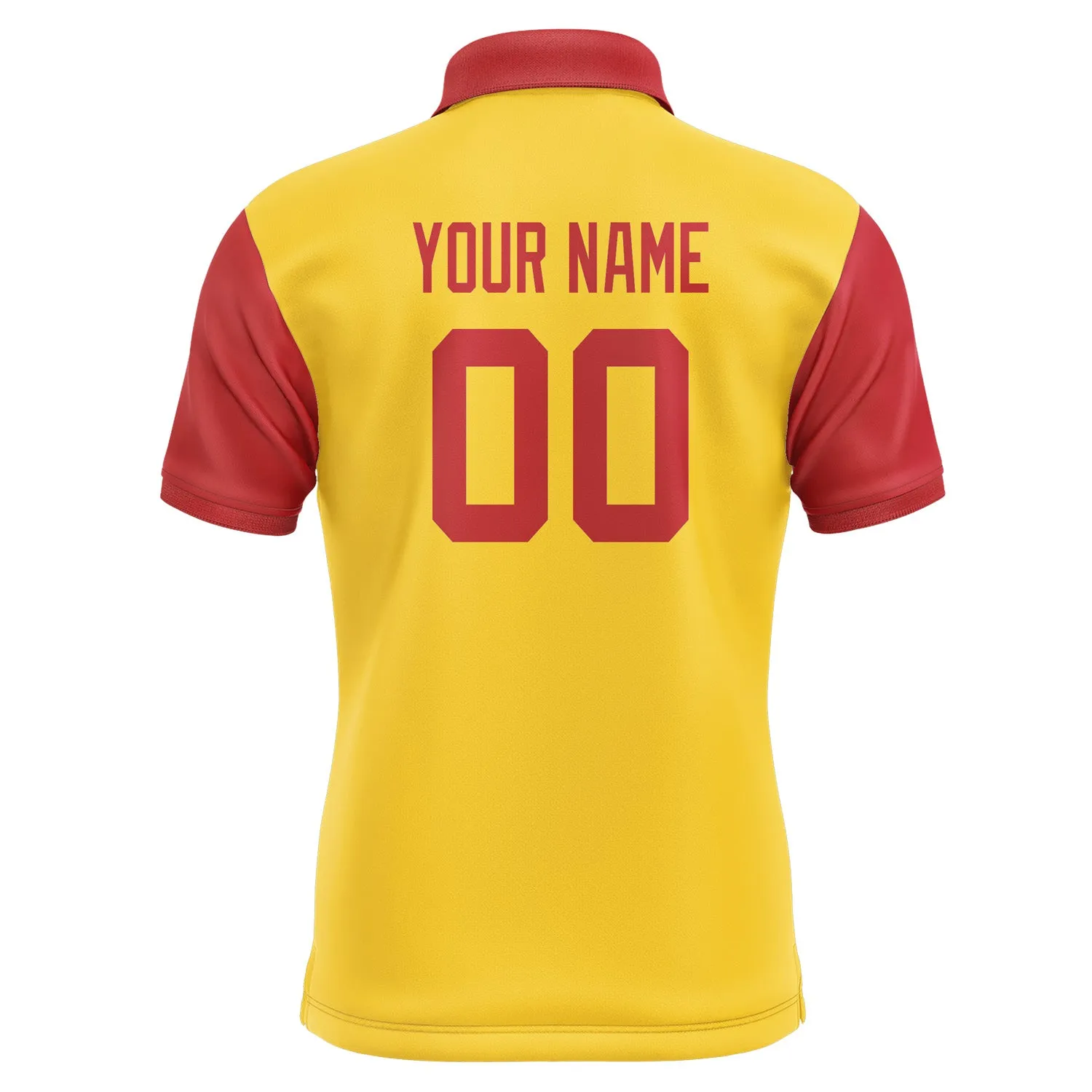 Custom Gold Red Short-Sleeve Polo Shirt