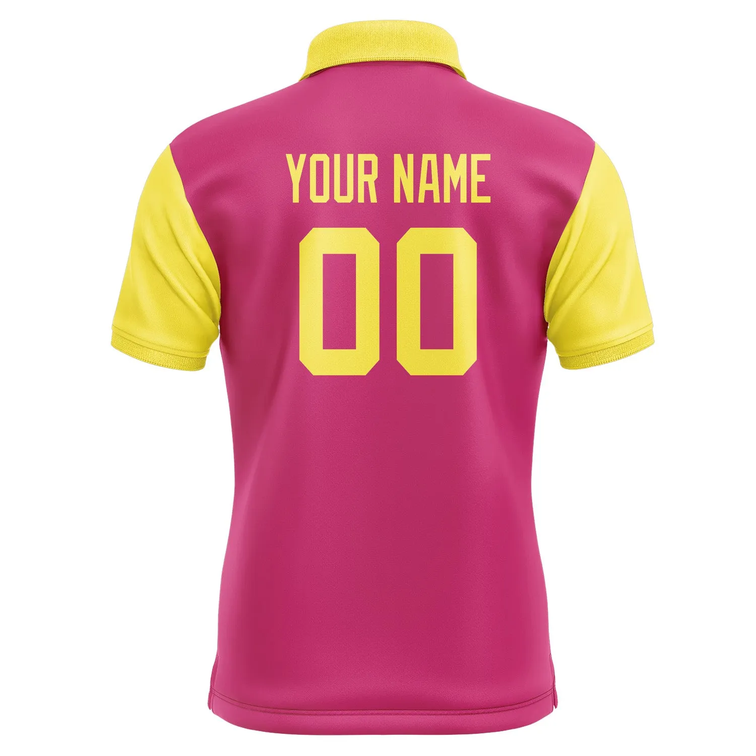 Custom Pink Light Yellow Short-Sleeve Polo Shirt