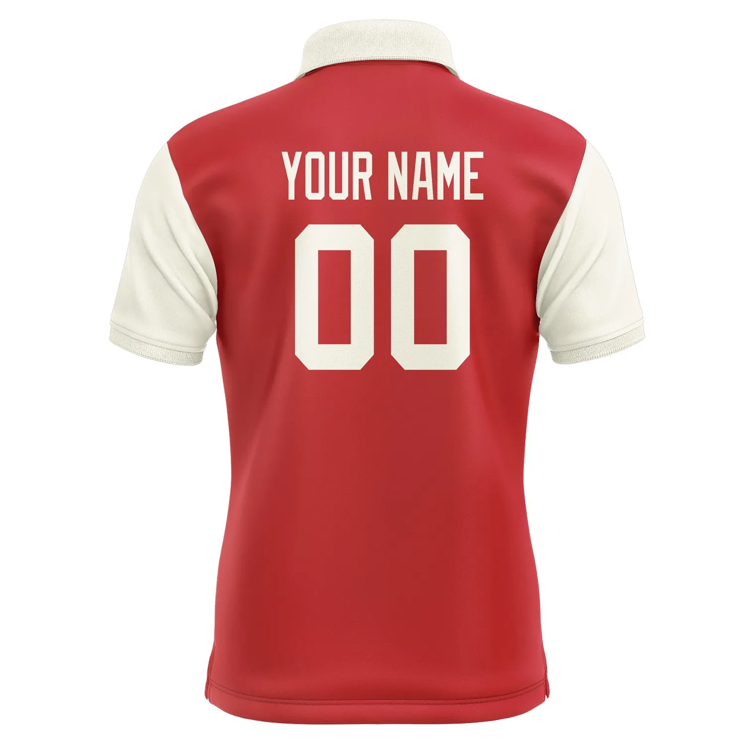 Custom Red Cream Short-Sleeve Polo Shirt