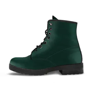 Dark Green Darker Vegan Boots Lace Up