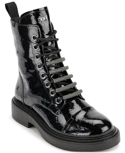 DKNY Women's Bootie Combat Boot, Black, 6.5