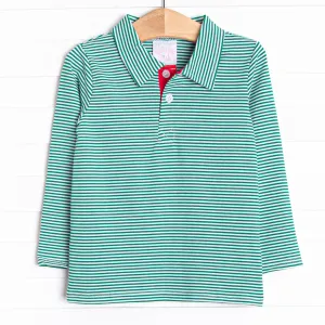 Doorbuster: Spearmint Stripes Polo, Green