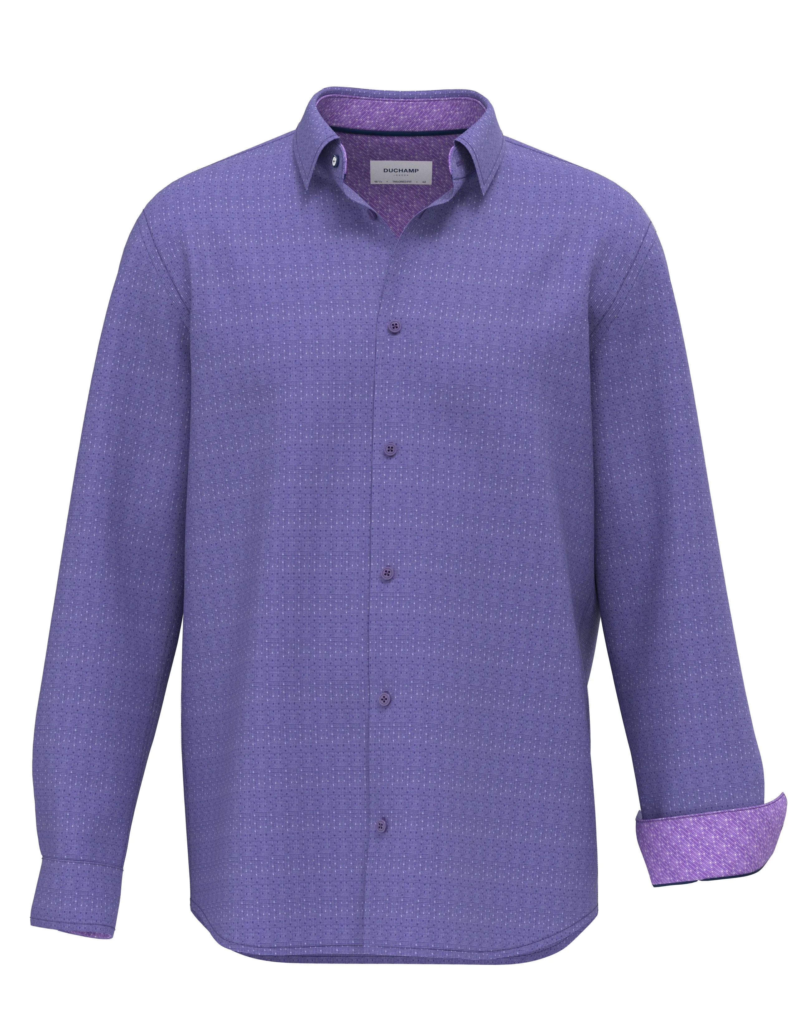 Duchamp London Dot Woven Dress Shirt