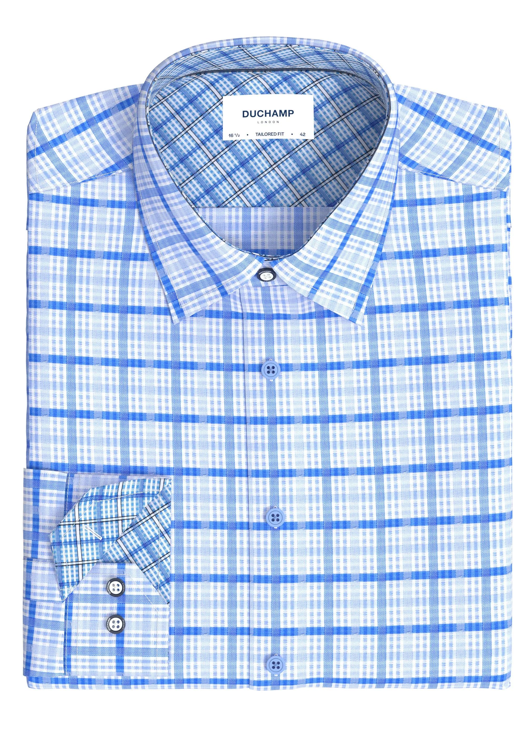 Duchamp London Exploded Gingham Dress Shirt