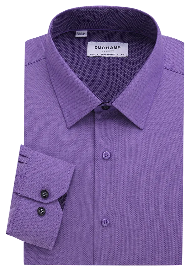 Duchamp London Purple Solid Dress Shirt