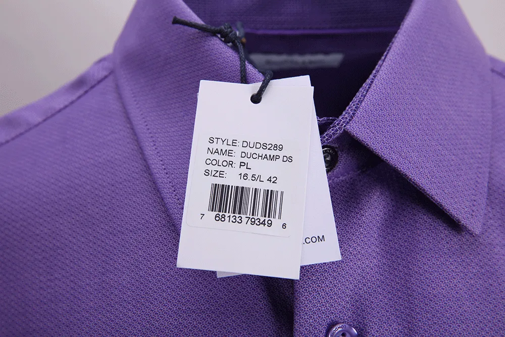 Duchamp London Purple Solid Dress Shirt