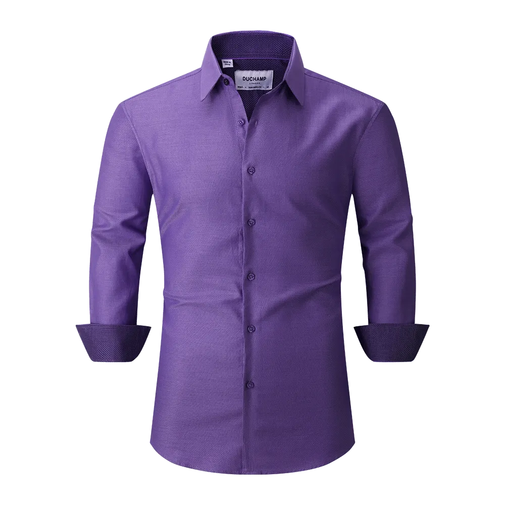 Duchamp London Purple Solid Dress Shirt