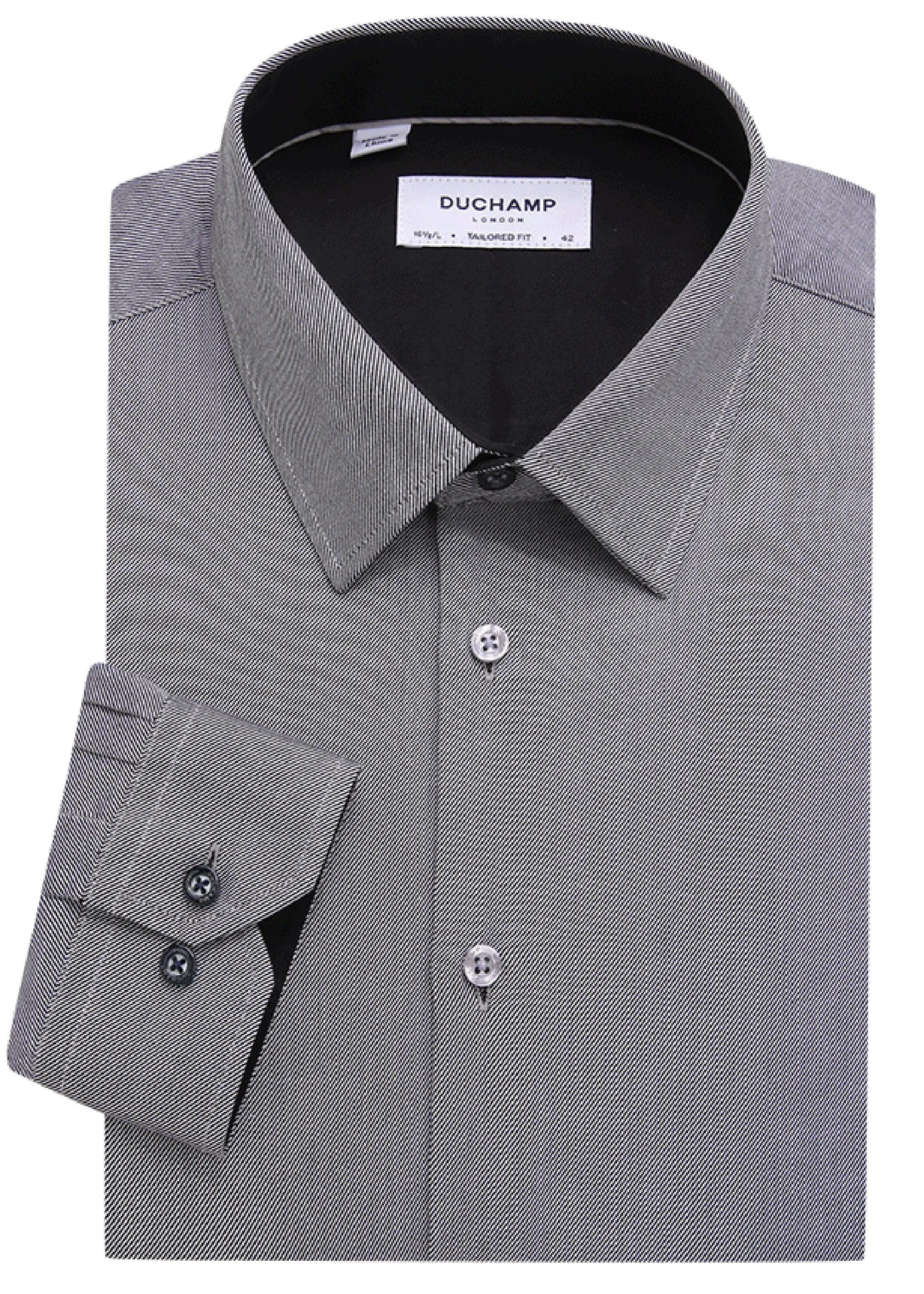 Duchamp London Textured Solid Dress Shirt
