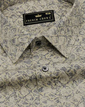 Dust Storm Brown Printed Royal Oxford Shirt