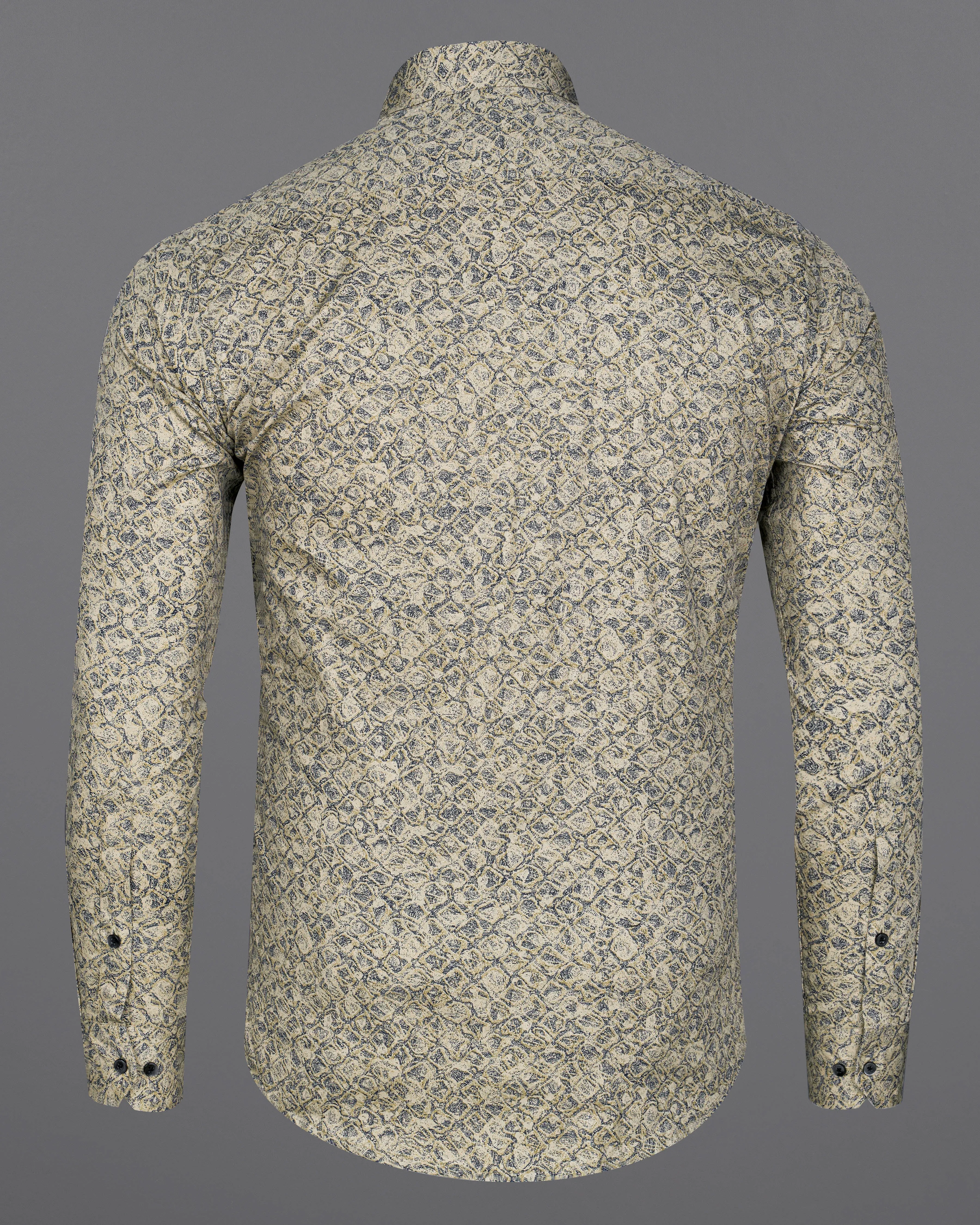Dust Storm Brown Printed Royal Oxford Shirt