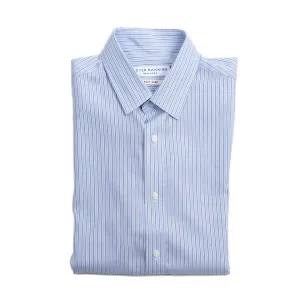 Easy Care Dress Shirt Standard Fit - Navy Blue White Stripe