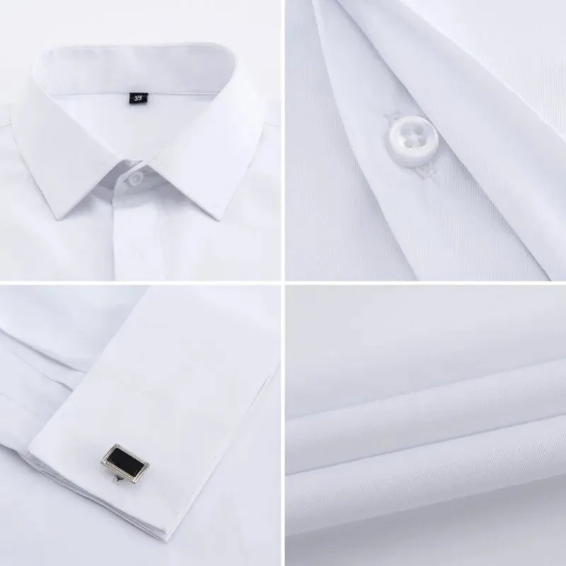 Elegant White French Cuff Shirt