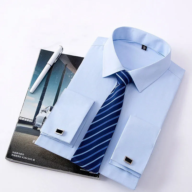 Elegant White French Cuff Shirt