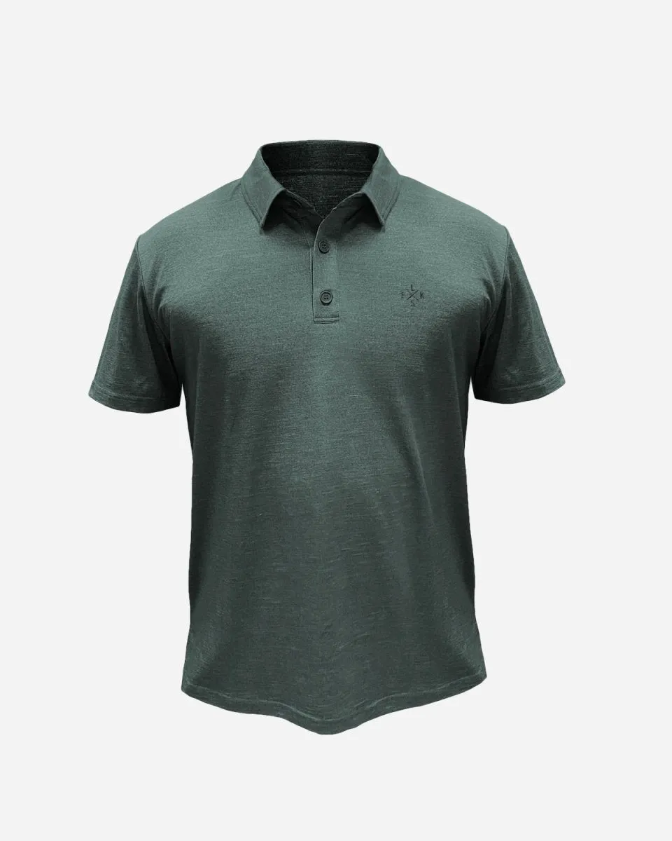 Elsk SC.X.EMB Wool Men's Polo - Stone Green