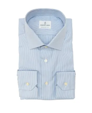 Emanuel Berg Blue and White Strip Dress Shirt