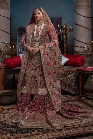 Embellished Heavy Pink Lehenga Dress for Bride #BN1052