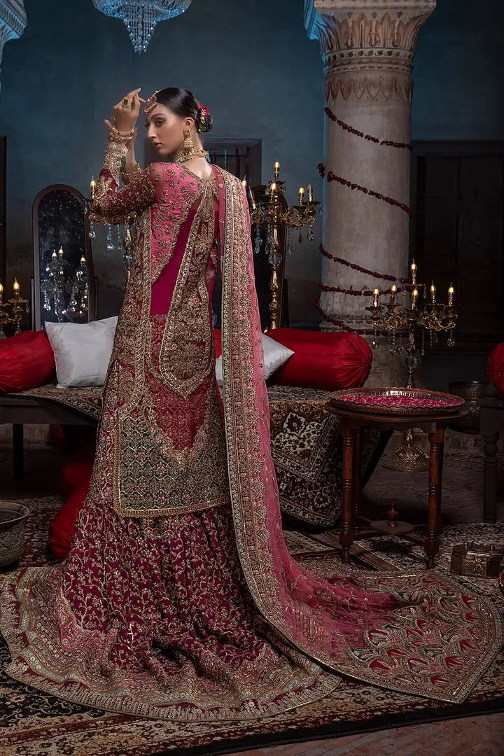 Embellished Heavy Pink Lehenga Dress for Bride #BN1052