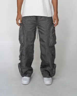 EPTM BAGGY MOON ZIP CARGO PANTS (Grey)