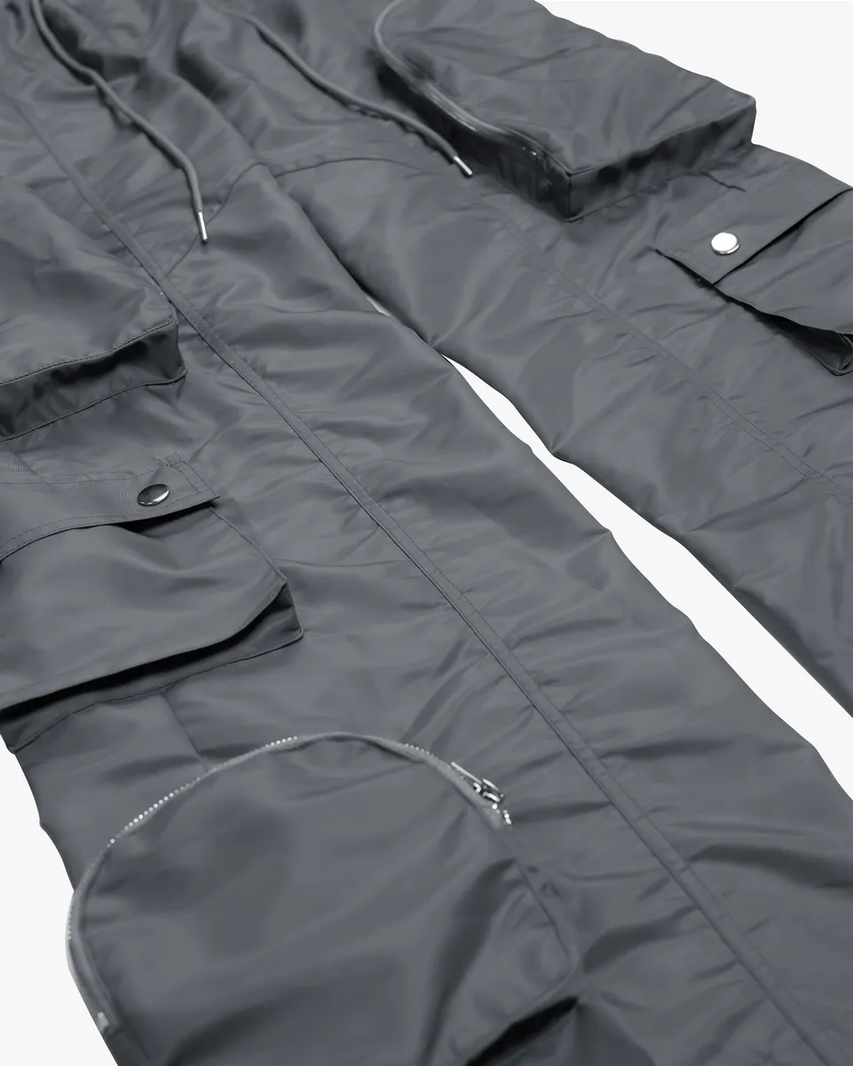EPTM BAGGY MOON ZIP CARGO PANTS (Grey)