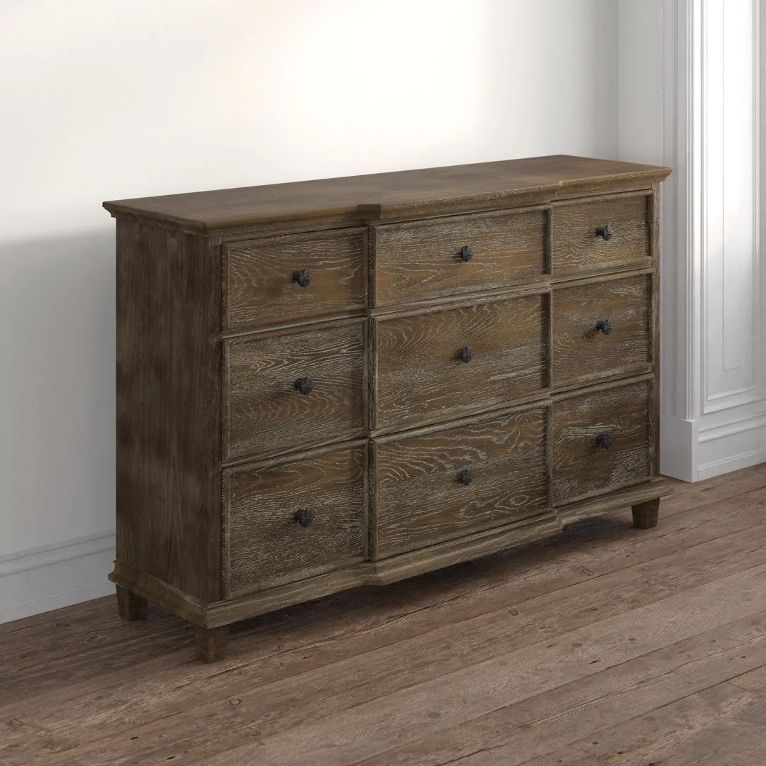 Epworth 9-Drawer Dresser in Weathered Oak Laurel Foundry Modern Farmhouse®
