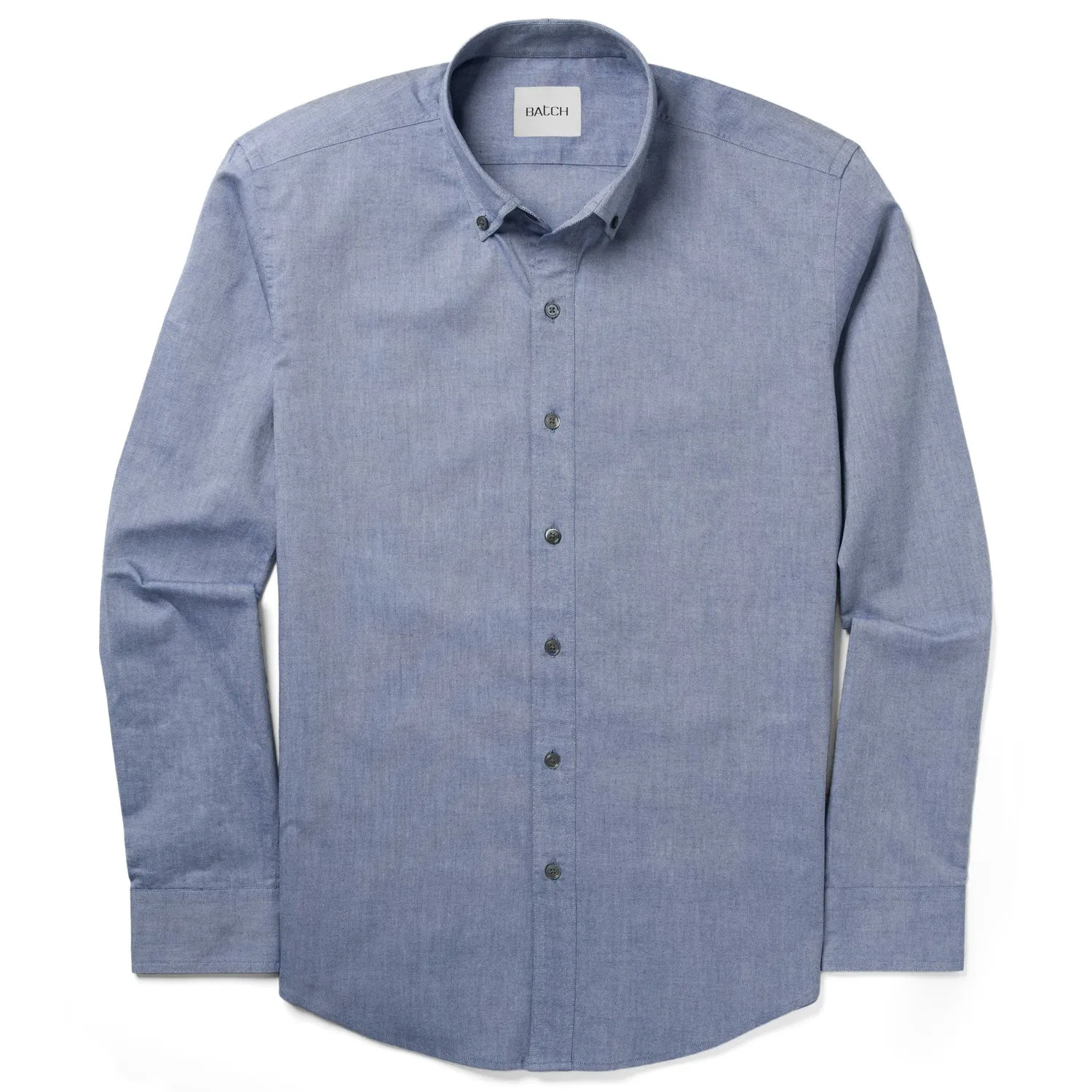 Essential Button Down Collar Casual Shirt - Navy Blue Cotton Oxford