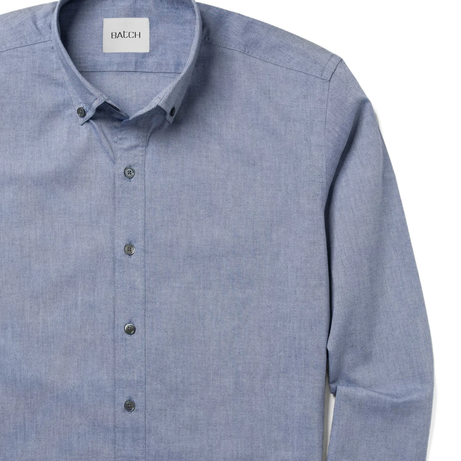 Essential Button Down Collar Casual Shirt - Navy Blue Cotton Oxford